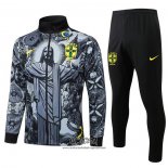 Chandal de Chaqueta del Brasil Jesus 2024-2025 Negro