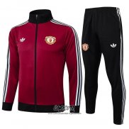 Chandal de Chaqueta del Manchester United 2024-2025 Nino Rojo Oscuro