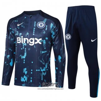 Chandal de Sudadera del Chelsea 2024-2025 Azul Oscuro