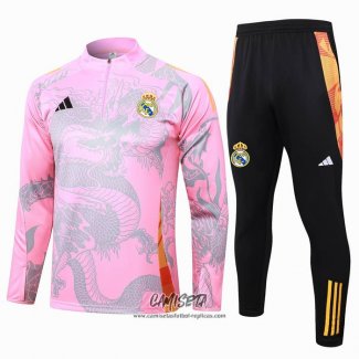 Chandal de Sudadera del Real Madrid Dragon 2024-2025 Rosa