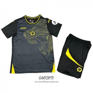 Segunda Camiseta Wolves 2024-2025 Nino