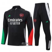 Chandal de Sudadera del Arsenal 2024-2025 Nino Negro