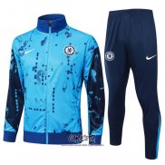 Chandal de Chaqueta del Chelsea 2024-2025 Nino Azul Claro