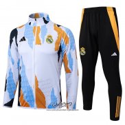 Chandal de Chaqueta del Real Madrid 2024-2025 Nino Blanco y Amarillo