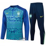 Chandal de Sudadera del Brasil 2024-2025 Azul y Verde