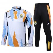 Chandal de Sudadera del Real Madrid 2024-2025 Nino Blanco y Amarillo