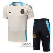 Chandal del Argentina 2024-2025 Manga Corta Amarillo - Pantalon Corto