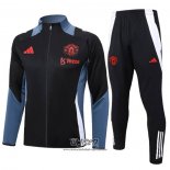 Chandal de Chaqueta del Manchester United 2024-2025 Negro y Gris