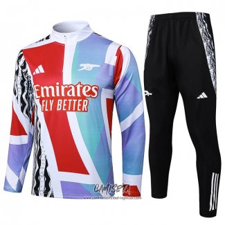 Chandal de Sudadera del Arsenal 2024-2025 Rojo y Blanco