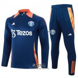 Chandal de Sudadera del Manchester United 2024-2025 Azul