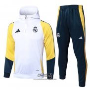 Chandal de Sudadera del Real Madrid 2024-2025 Blanco Amarillo