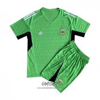 Camiseta Argentina Portero 2022 Nino Verde