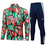 Chandal de Sudadera del Arsenal 2024-2025 Nino Rojo Verde