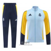 Chandal de Chaqueta del Real Madrid 2024-2025 Azul Claro