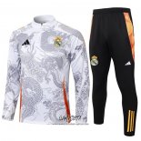 Chandal de Sudadera del Real Madrid Dragon 2024-2025 Nino Blanco