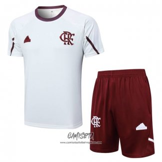 Chandal del Flamengo 2024-2025 Manga Corta Blanco - Pantalon Corto