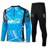 Chandal de Sudadera del Napoli 2024-2025 Nino Azul