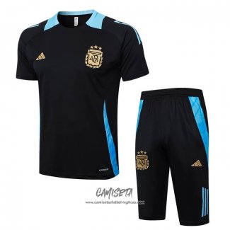 Chandal del Argentina 2024-2025 Manga Corta Negro - Pantalon Corto