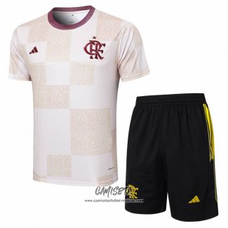 Chandal del Flamengo 2024-2025 Manga Corta Blanco - Pantalon Corto