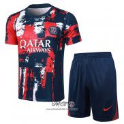 Chandal del Paris Saint-Germain Jordan 2024-2025 Manga Corta Azul y Rojo - Pantalon Corto