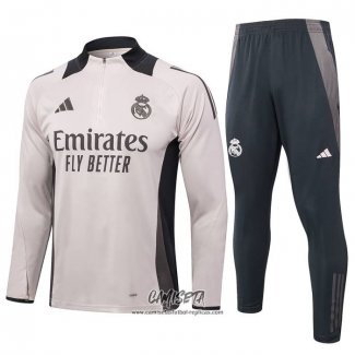 Chandal de Sudadera del Real Madrid 2024-2025 Nino Rosa Claro