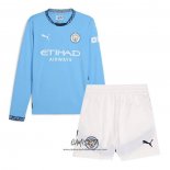 Primera Camiseta Manchester City 2024-2025 Nino Manga Larga