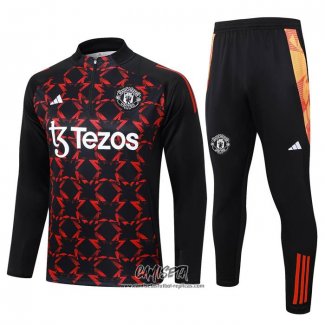 Chandal de Sudadera del Manchester United 2024-2025 Nino Rojo