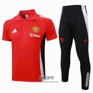 Conjunto Polo del Manchester United 2024-2025 Rojo