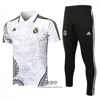 Conjunto Polo del Real Madrid Dragon 2024-2025 Blanco