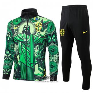 Chandal de Chaqueta del Brasil Jesus 2024-2025 Nino Verde