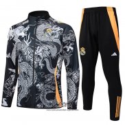 Chandal de Chaqueta del Real Madrid Dragon 2024-2025 Nino Negro