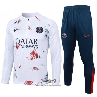 Chandal de Sudadera del Paris Saint-Germain 2024-2025 Blanco