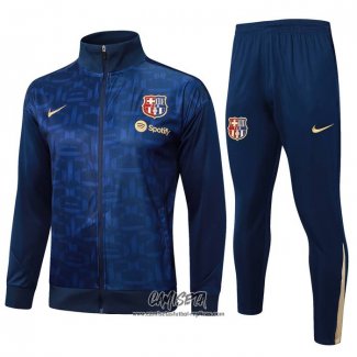 Chandal de Chaqueta del Barcelona 2024-2025 Nino Azul Oscuro