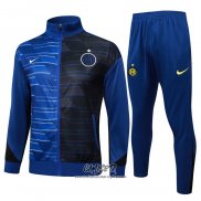 Chandal de Chaqueta del Inter Milan 2024-2025 Nino Azul