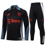 Chandal de Sudadera del Manchester United 2024-2025 Nino Negro