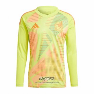 Segunda Camiseta Mexico Portero 2024 Manga Larga